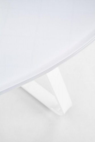 Jídelní kulatý stůl LOOPER –⁠ 115x76, kov/sklo, bílý
