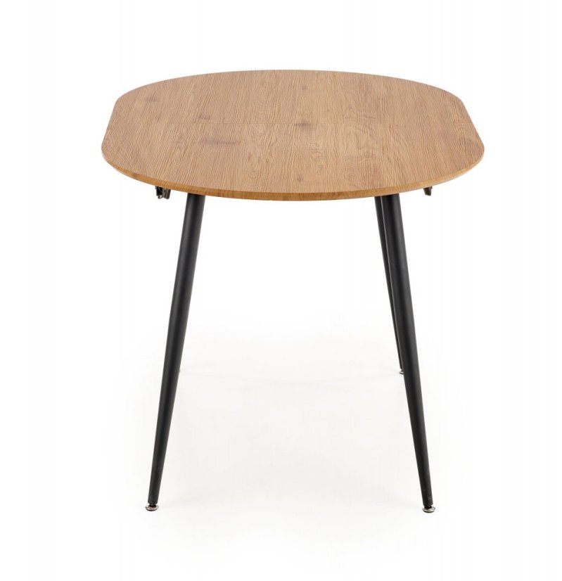 Jídelní kulatý rozkládací stůl COLORADO – 120x80x74 (+40) dub/kov, černý Halmar