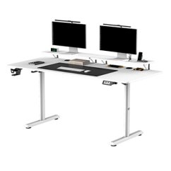 ULTRADESK HIGHLANDER XXL Biely pracovný stôl s elektrickým nastavením