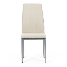 Elegantná jedálenská stolička LENA Autronic s krémovou látkou a sivými nohami