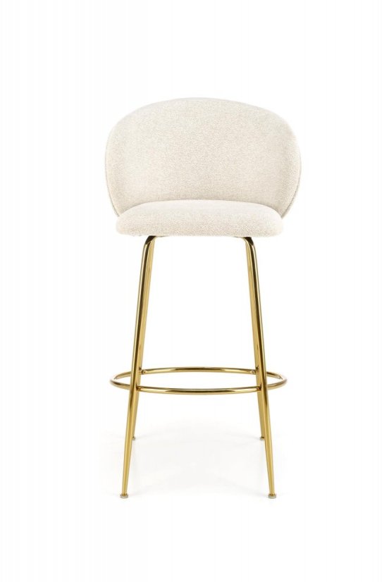 Barová stolička KARO — kov, látka, krémová