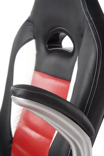 Herní židle GRENO — ekokůže, červená
