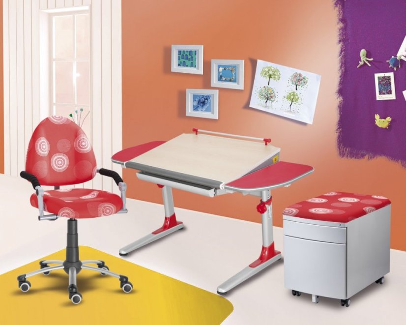 Pojazdný kontajner Mayer 32P8 26 091 — strieborný, červené čalúnenie