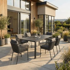 Zahradní křesílko ALURA – šedá, hliníková konstrukce, Autronic