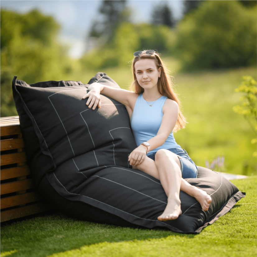 vonkajšie sedací vak BADYL - 140x180, látka, sivá