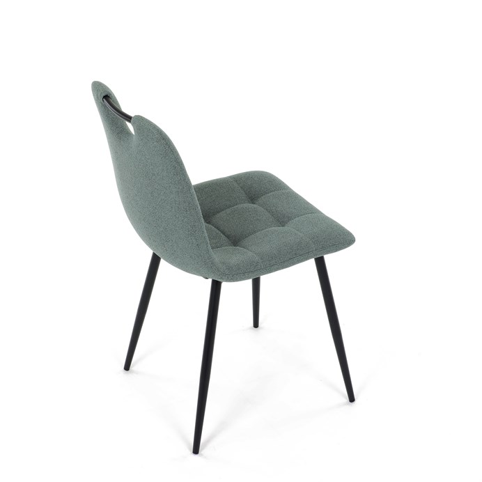 Jídelní židle FORMA – zelená látka, černé kovové nohy Autronic