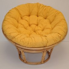 Relaxační papasan PENELOPE — ⌀115 cm, ratan, látka, medová / více barev