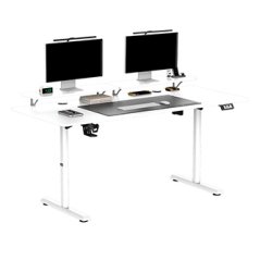 ULTRADESK HIGHLANDER XXL Biely pracovný stôl s elektrickým nastavením