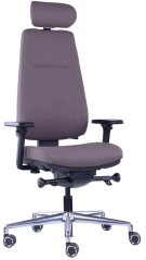 Ergonomická kancelárska stolička DIVERSE – určená na dlhé sedenie 8–12 hodín, látka, tmavohnedá