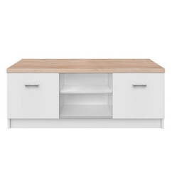 TV stolek TOPTY — 120x42x46, dub sonoma, bílá Kondela