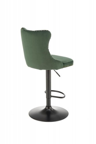 Barová židle VANITAS — ocel, látka, zelená