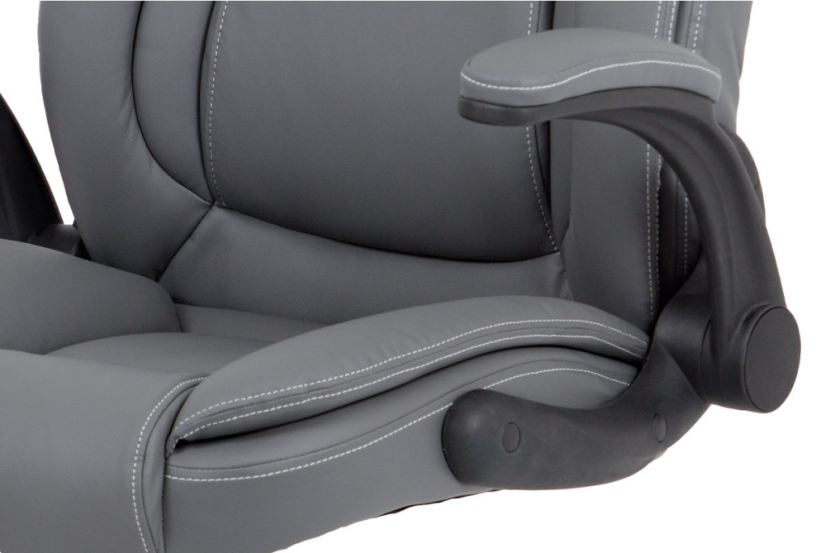 Kancelárske kreslo na kolieskach VASIL — ekokoža, šedé