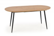 Jídelní kulatý rozkládací stůl COLORADO – 120x80x74 (+40) dub/kov, černý