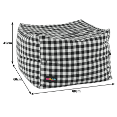 Sedacia vrece KRETON — 60×60×40, čierna / biela