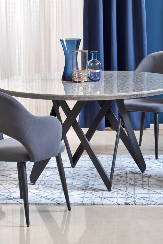 Jedálenské kresielko MALMO — zamat, sivá