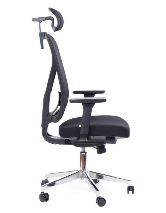 Kancelárska ergonomická stolička Sego EPOQ - sieťovaný chrbát, látka, čierna