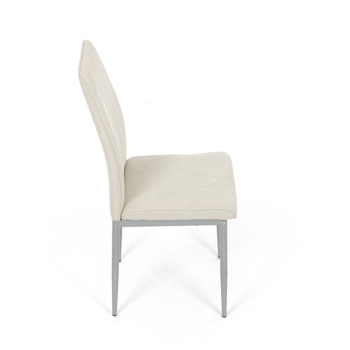 Elegantná jedálenská stolička LENA Autronic s krémovou látkou a sivými nohami