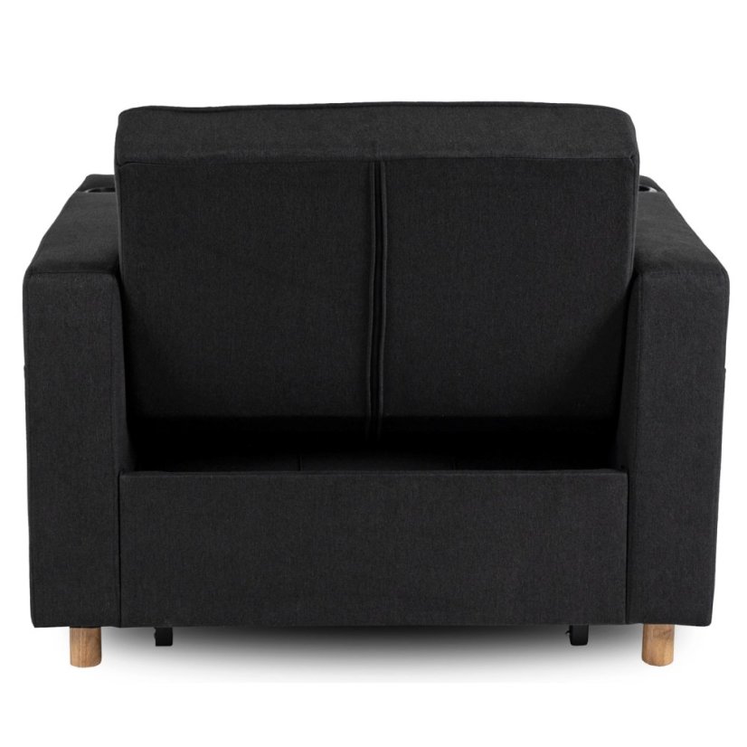 Elegantné ergonomické kreslo SOLOR v čiernej farbe - s držiakom na pitie