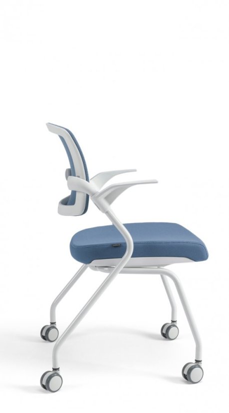 Konferenčná stolička na kolieskach Bestuhl U20 WHITE — viac farieb, stohovateľná - Farebné prevedenie U20 WHITE: Červená