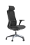 Kancelárska ergonomická stolička WISDOM s podhlavníkom - sieť, čierny plast, nosnosť 120 kg, viac farieb - Farebné prevedenie WISDOM: tmavo šedá