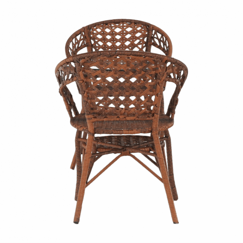 Zahradní set JARUB — ratan, sklo, hnědá Kondela