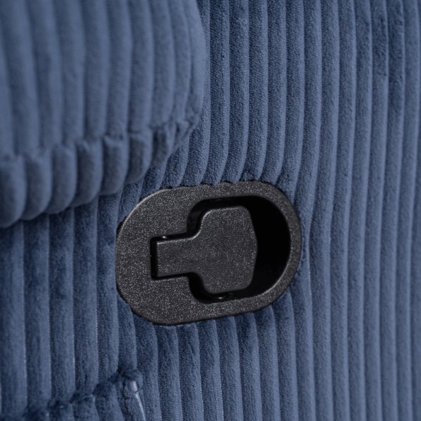 Kreslo TORRES Modrý manšestr – luxusný dizajn s držiakom na poháre