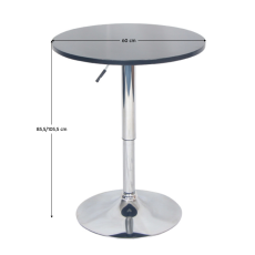 Barový stolek BRANY NEW - MDF, chrom, černá Kondela