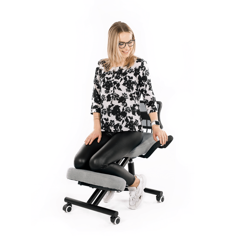 Ergonomická kľakačka RUFUS – Čierna, Látkový poťah