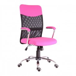 Dětská židle LUNA – látka, černo-růžová