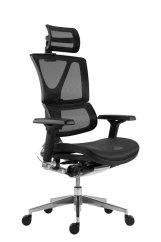 Kancelářská ergonomická židle KORINA — síť, černá, nosnost 150 kg Antares