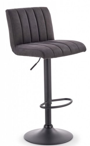 Barová židle INKA – kov, ekokůže, tmavě šedá