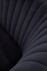 Designové křeslo CROWN — kov, látka, černé
