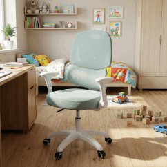 Dětská židle LOLA -  s výškově nastavitelným světle zeleným síťovaným sedákem Autronic