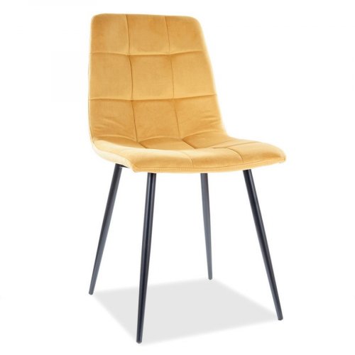 Jedálenská stolička MILA — kov, látka, čierna / viac farieb - Barevné varianty MILA: Žltá
