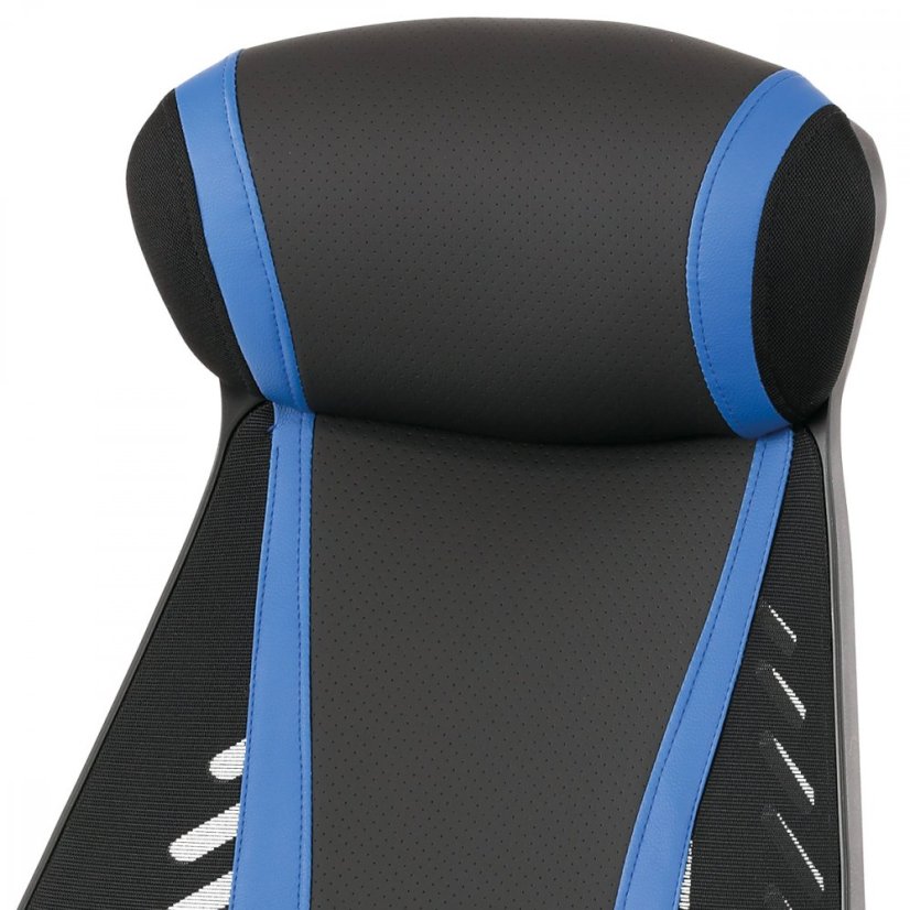 Herná stolička FROGGY – ekokoža, látka, čierna / modrá