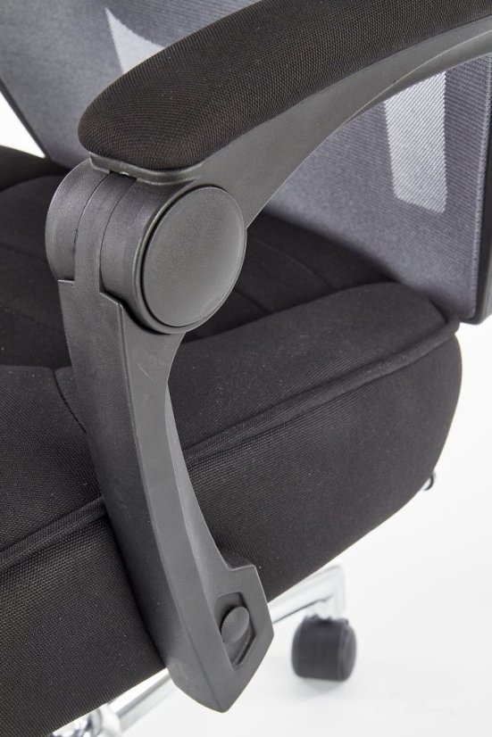 Kancelárske kreslo s podnožkou FREEMAN – látka, sieť, čierna / šedá