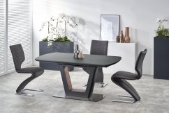 Jídelní rozkládací stůl BILOTTI –? 160x90x76 (+40), ořech, antracit Halmar