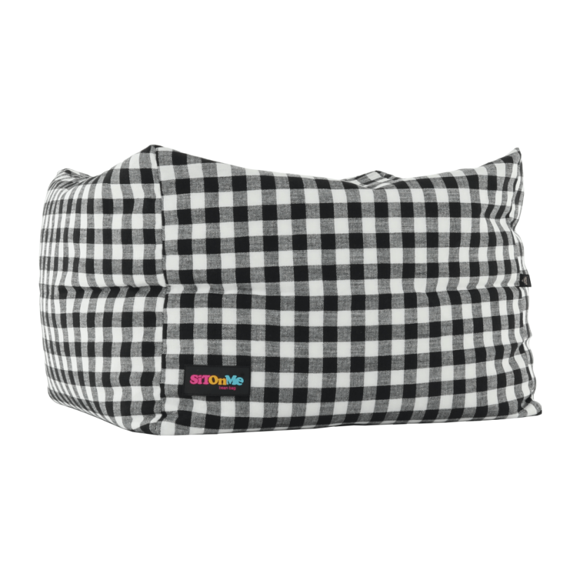 Sedacia vrece KRETON — 60×60×40, čierna / biela