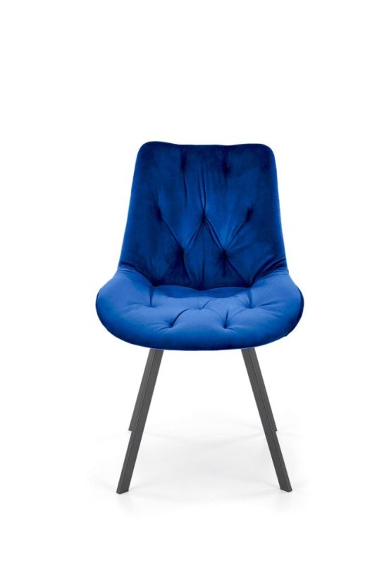Elegantní otočná modrá sametová židle BECKY Halmar