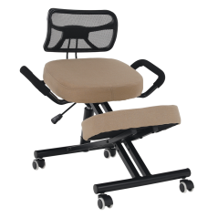 Ergonomická kľakačka RUFUS – Béžová/Čierna látka