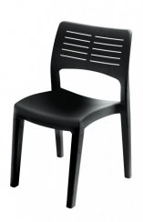 Zahradní židle JAVA — plast, antracit, nosnost 150 kg