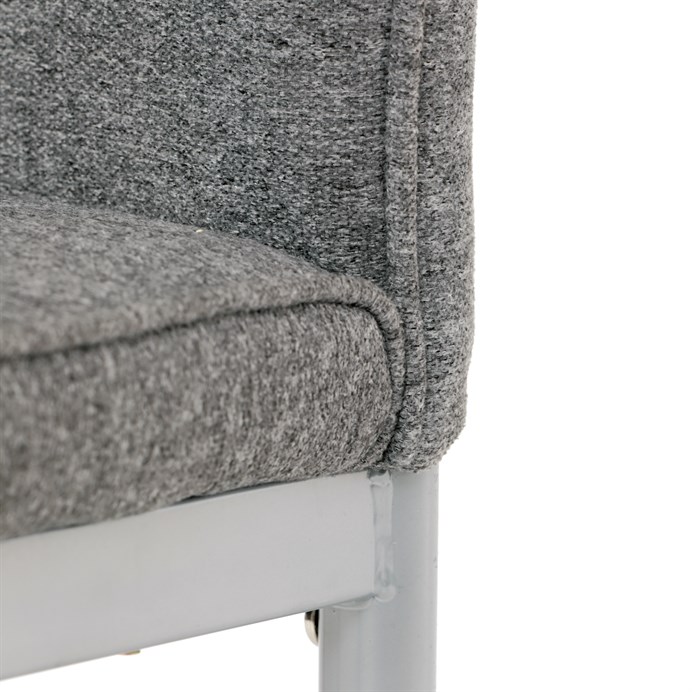 Industriální jídelní židle LENA Autronic – šedá látka, kovové nohy