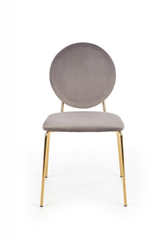 Jedálenská stolička HARLE – zamat, sivá