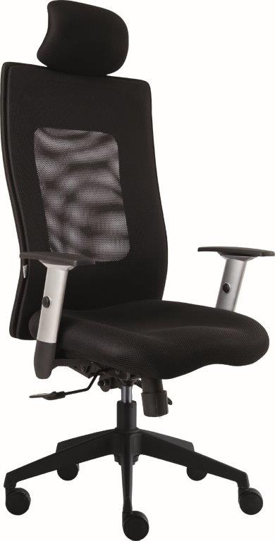 Kancelárska otočná stolička LEXA - sieťovina, čierna