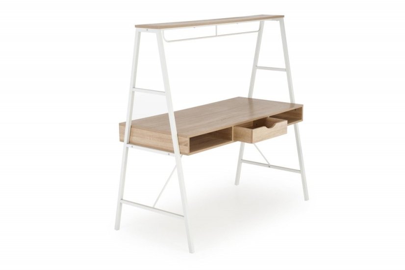 Psací stůl JENSEN — dub sonoma / bílá Halmar