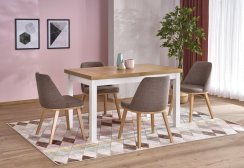 Jídelní rozkládací stůl TIAGO 2 – 140x80x79 (+80), dřevo, dub riviera/bílá