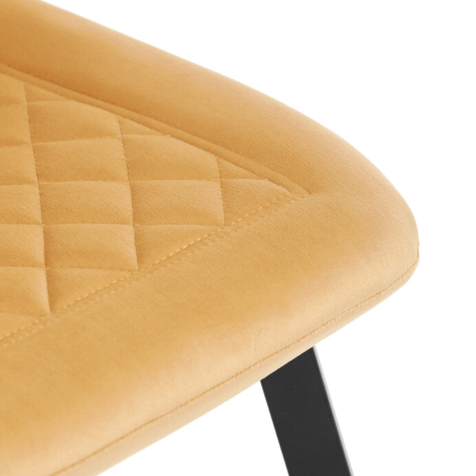 Elegantná jedálenská stolička NOX – žltý zamat, čierny kov Autronic