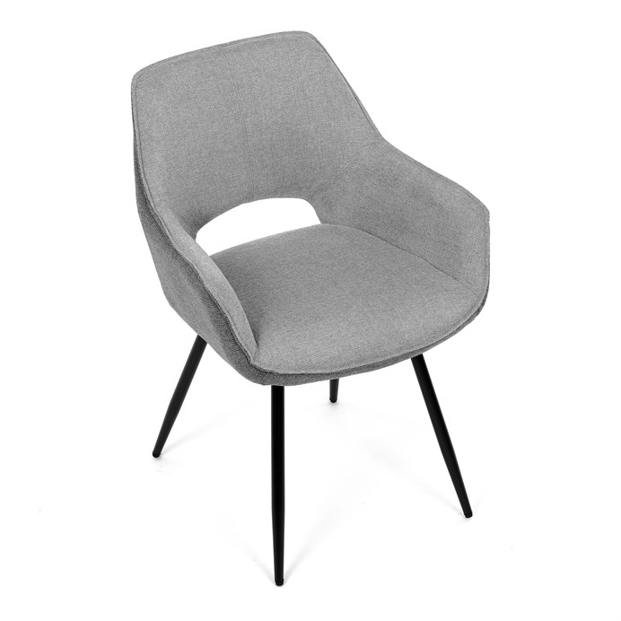 Jedálenská stolička BONY - strieborno-sivá látka, čierny kov