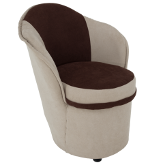 Designové křeslo PERSI s úložným prostorem — látka, hnědá / béžová Kondela