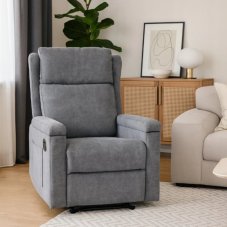 Masážne kreslo SEBASTIAN – Luxusná relaxácia v sivej látke